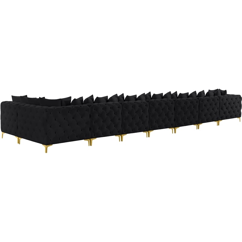 Meridian Furniture Tremblay Black Velvet Modular Sectional