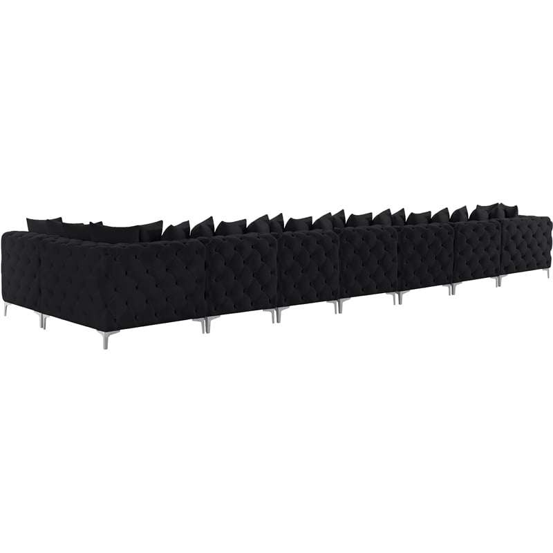 Meridian Furniture Tremblay Black Velvet Modular Sectional