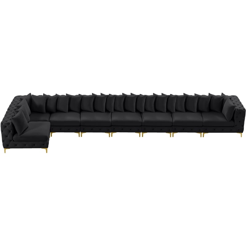 Meridian Furniture Tremblay Black Velvet Modular Sectional