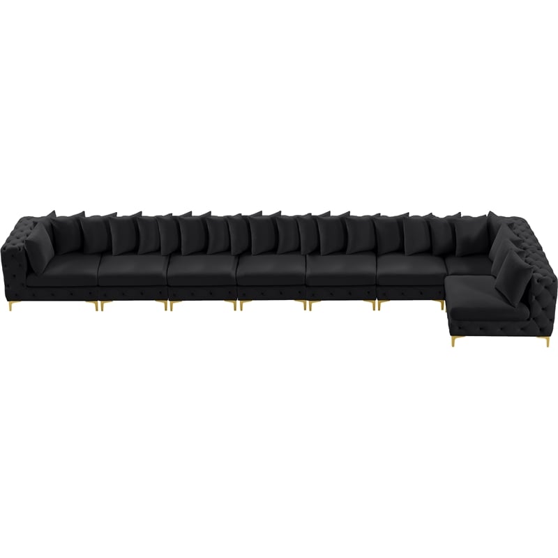 Meridian Furniture Tremblay Black Velvet Modular Sectional