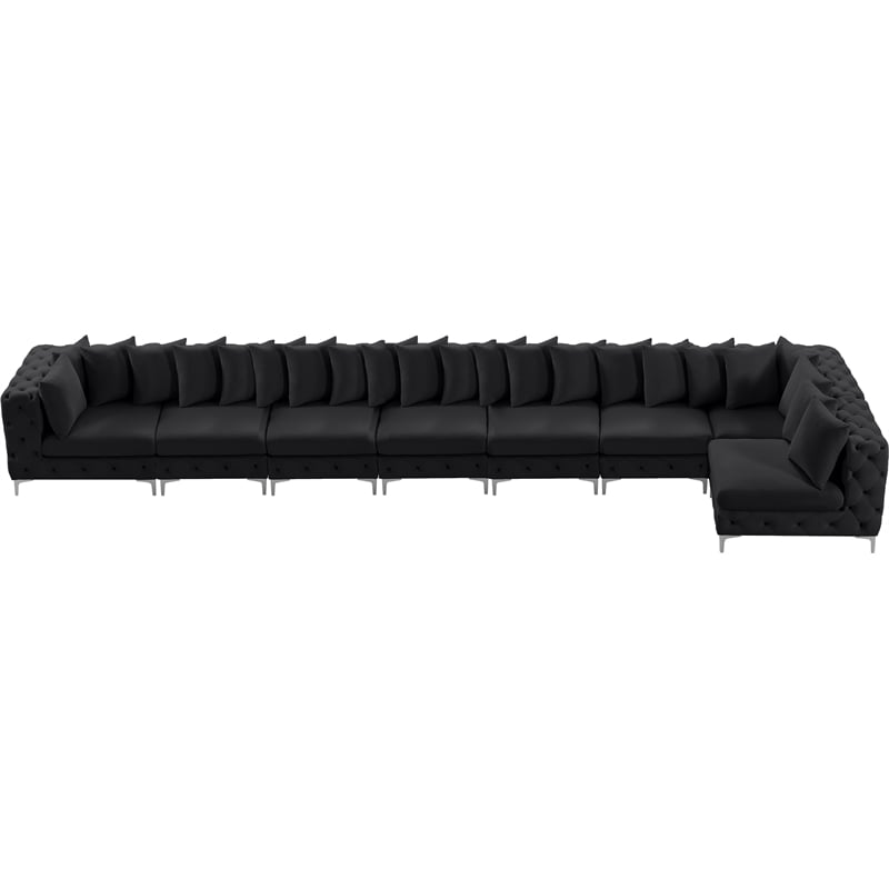 Meridian Furniture Tremblay Black Velvet Modular Sectional