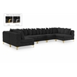 Meridian Furniture Tremblay Black Velvet Modular Sectional