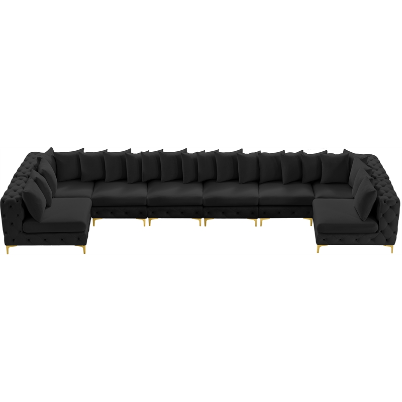 Meridian Furniture Tremblay Black Velvet Modular Sectional
