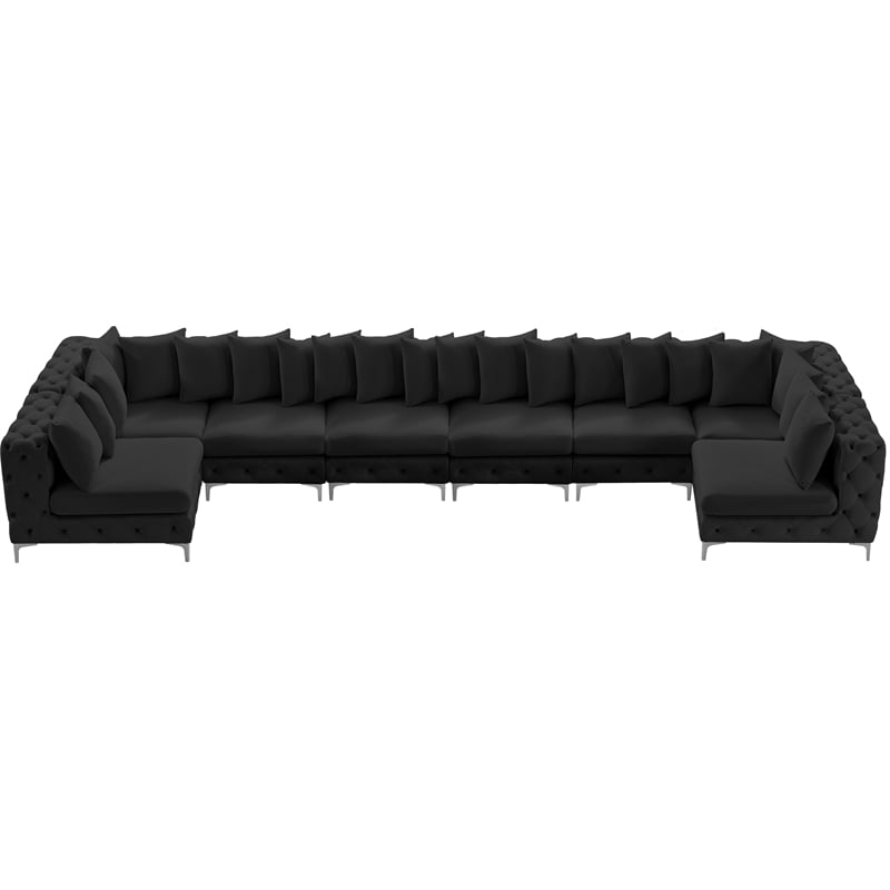 Meridian Furniture Tremblay Black Velvet Modular Sectional