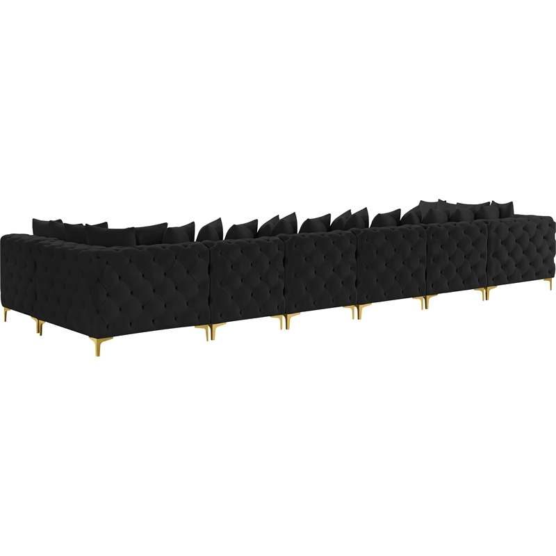 Meridian Furniture Tremblay Black Velvet Modular Sectional