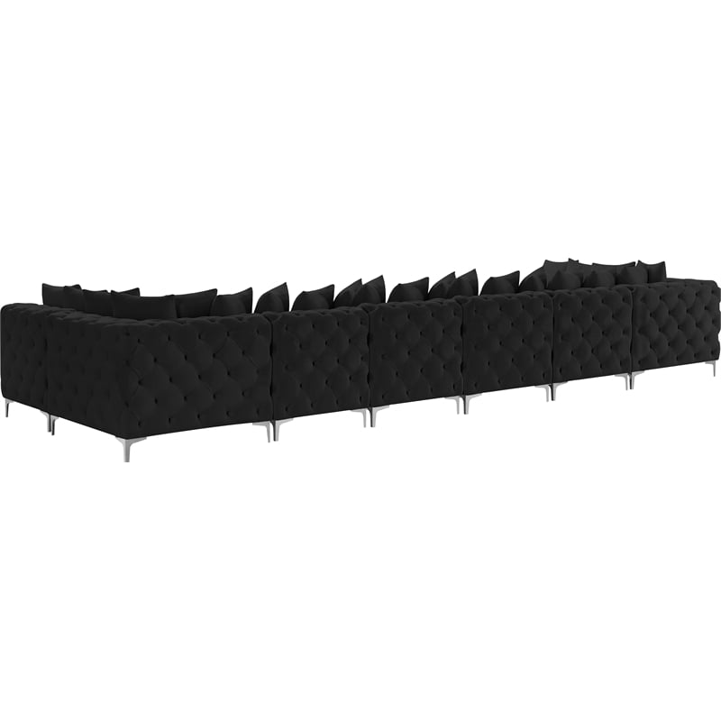 Meridian Furniture Tremblay Black Velvet Modular Sectional