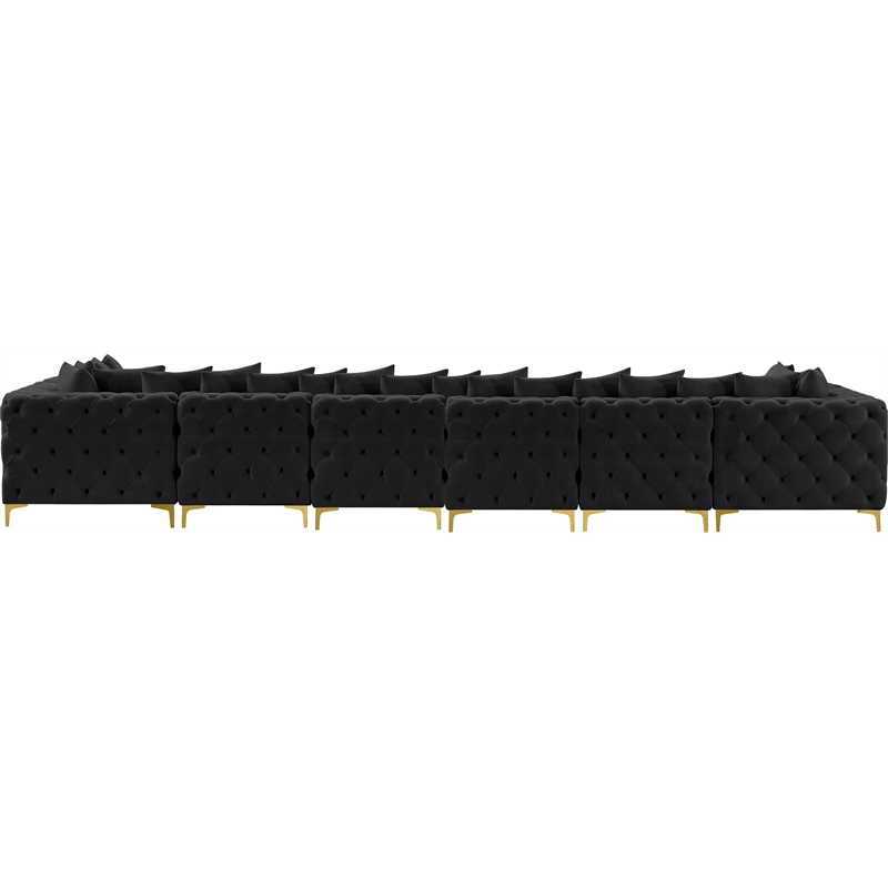 Meridian Furniture Tremblay Black Velvet Modular Sectional