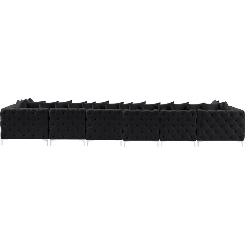 Meridian Furniture Tremblay Black Velvet Modular Sectional