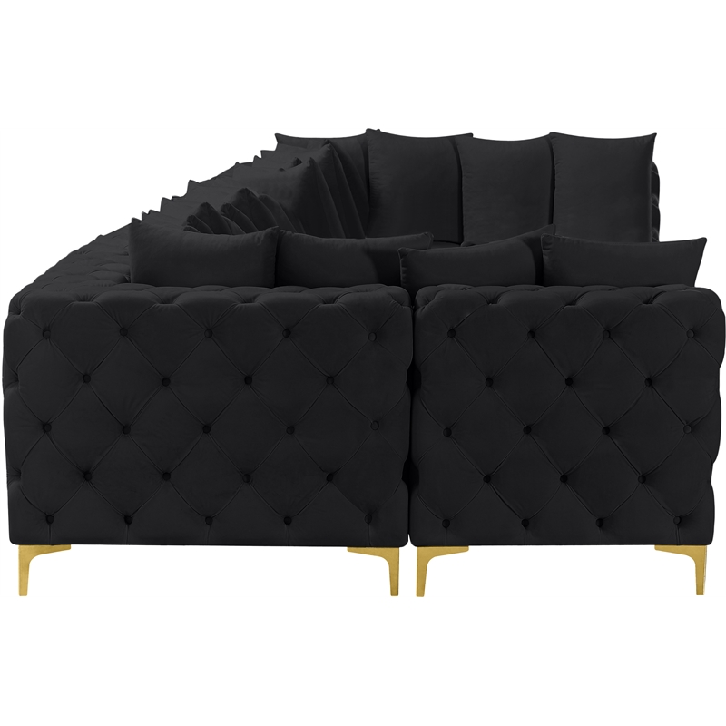 Meridian Furniture Tremblay Black Velvet Modular Sectional
