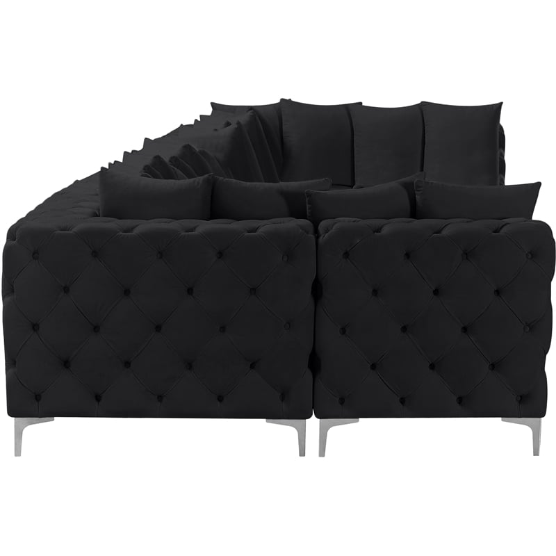 Meridian Furniture Tremblay Black Velvet Modular Sectional