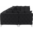 Meridian Furniture Tremblay Black Velvet Modular Sectional