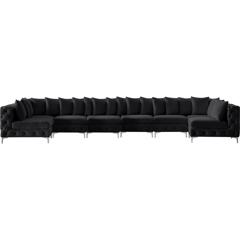 Meridian Furniture Tremblay Black Velvet Modular Sectional