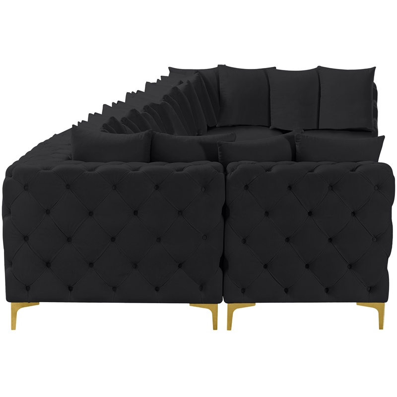 Meridian Furniture Tremblay Black Velvet Modular Sectional