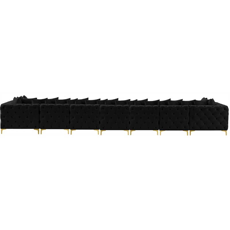Meridian Furniture Tremblay Black Velvet Modular Sectional