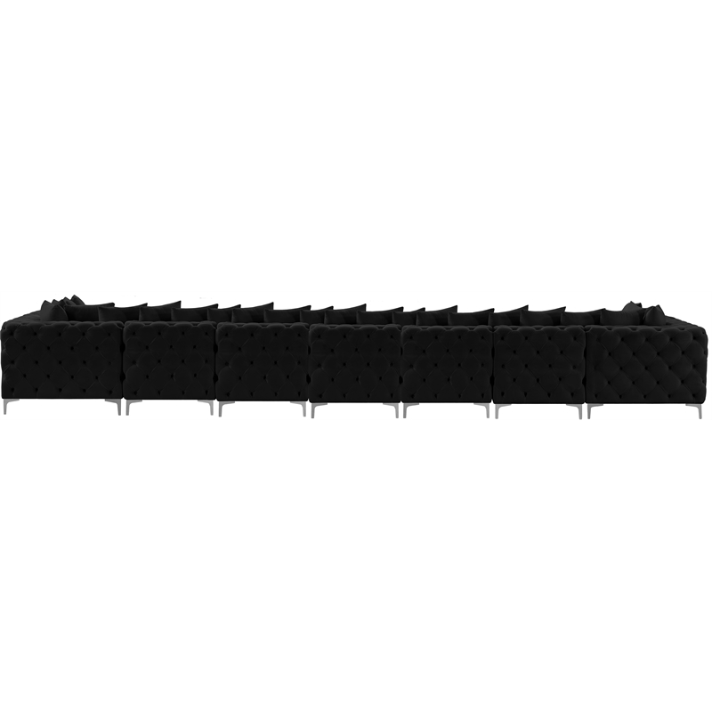 Meridian Furniture Tremblay Black Velvet Modular Sectional
