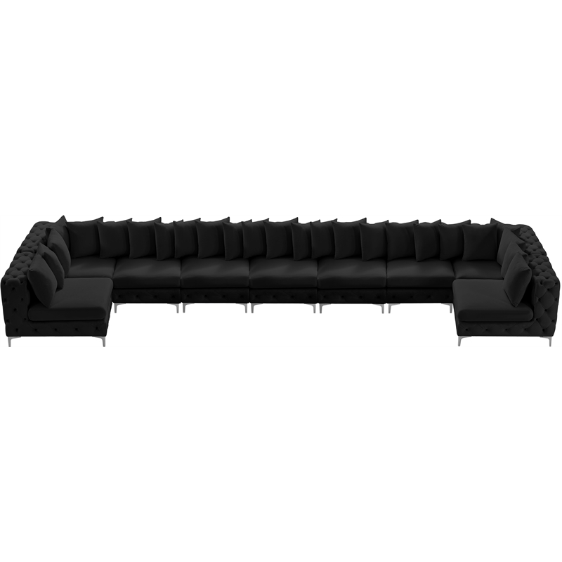 Meridian Furniture Tremblay Black Velvet Modular Sectional