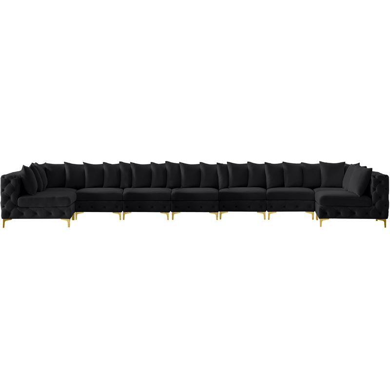 Meridian Furniture Tremblay Black Velvet Modular Sectional