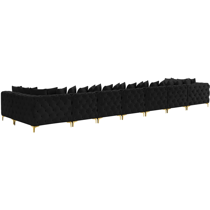 Meridian Furniture Tremblay Black Velvet Modular Sectional