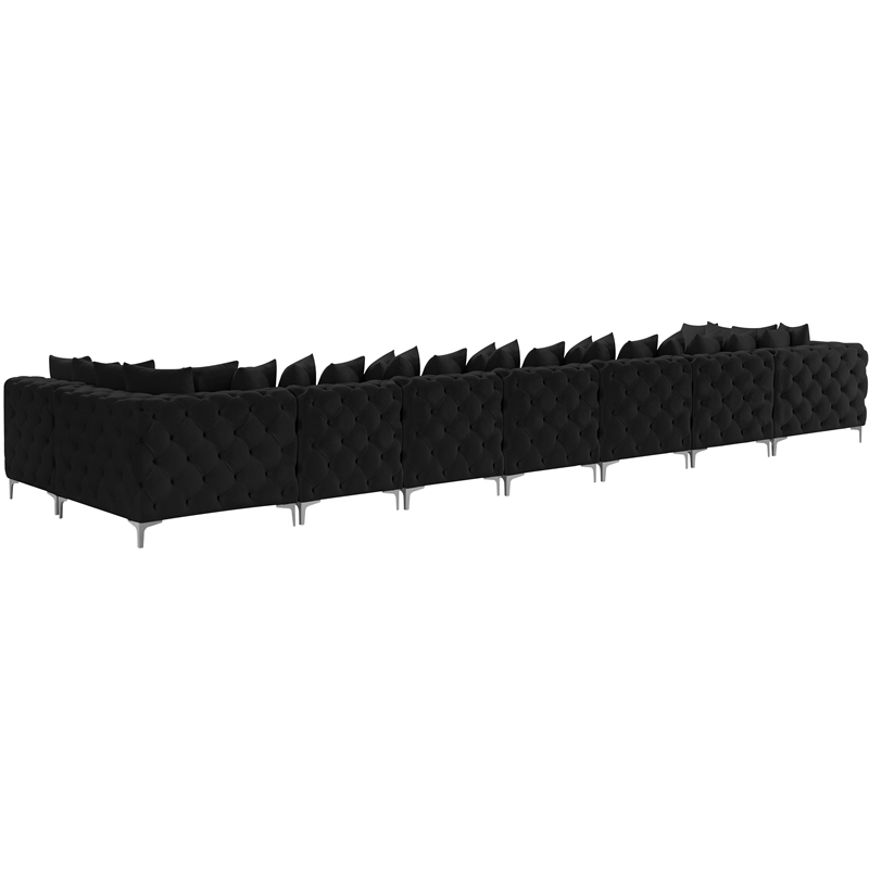 Meridian Furniture Tremblay Black Velvet Modular Sectional