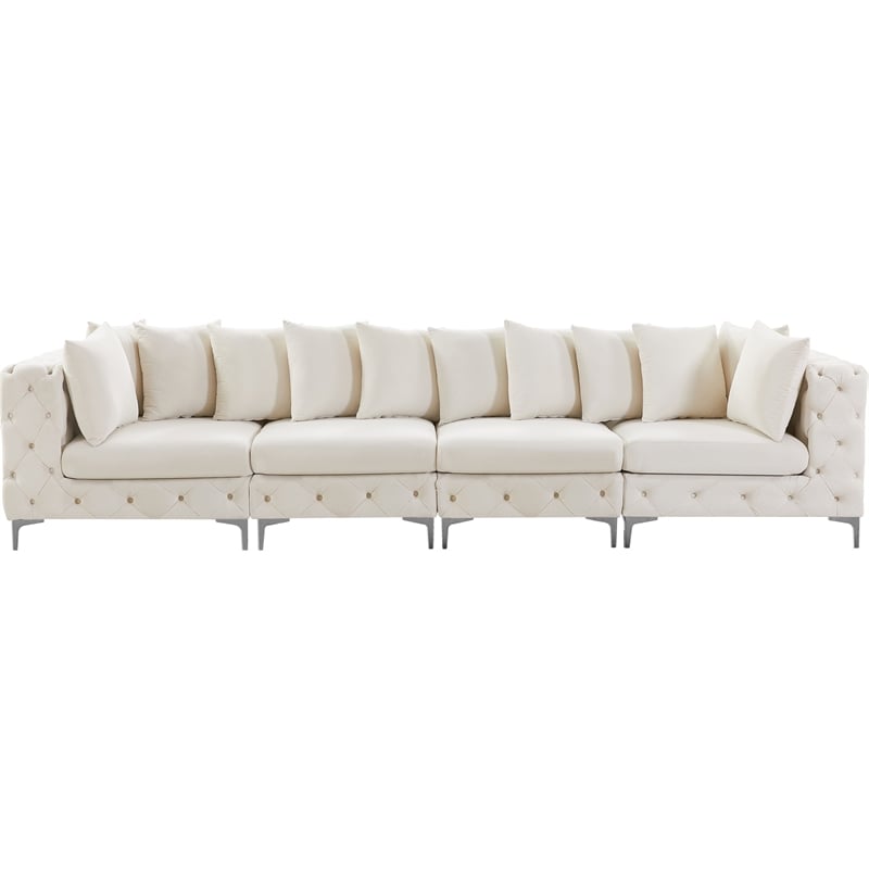 Meridian Furniture Tremblay Cream Velvet Modular Sofa
