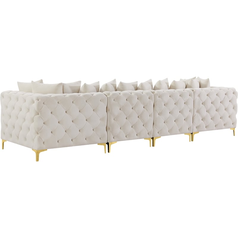 Meridian Furniture Tremblay Cream Velvet Modular Sofa