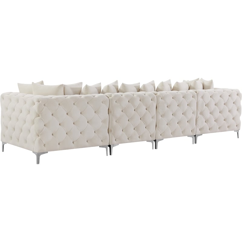 Meridian Furniture Tremblay Cream Velvet Modular Sofa