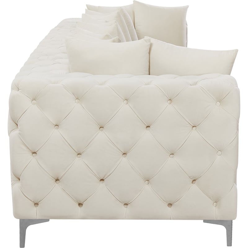 Meridian Furniture Tremblay Cream Velvet Modular Sofa
