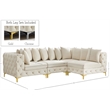 Meridian Furniture Tremblay Cream Velvet Modular Sectional