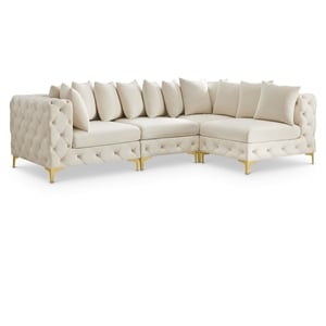 Meridian Furniture Tremblay Cream Velvet Modular Sectional
