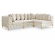 Meridian Furniture Tremblay Cream Velvet Modular Sectional