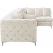 Meridian Furniture Tremblay Cream Velvet Modular Sectional