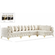 Meridian Furniture Tremblay Cream Velvet Modular Sectional