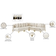 Meridian Furniture Tremblay Cream Velvet Modular Sectional