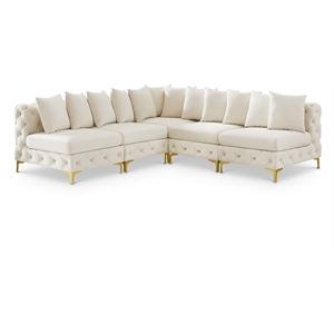 Meridian Furniture Tremblay Cream Velvet Modular Sectional