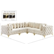 Meridian Furniture Tremblay Cream Velvet Modular Sectional