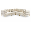 Meridian Furniture Tremblay Cream Velvet Modular Sectional