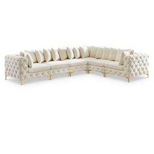 Meridian Furniture Tremblay Cream Velvet Modular Sectional