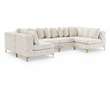 Meridian Furniture Tremblay Cream Velvet Modular Sectional