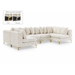 Meridian Furniture Tremblay Cream Velvet Modular Sectional