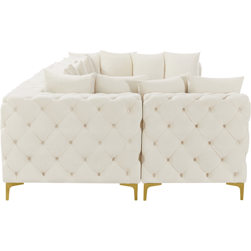 Meridian Furniture Tremblay Cream Velvet Modular Sectional