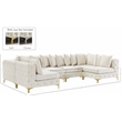 Meridian Furniture Tremblay Cream Velvet Modular Sectional