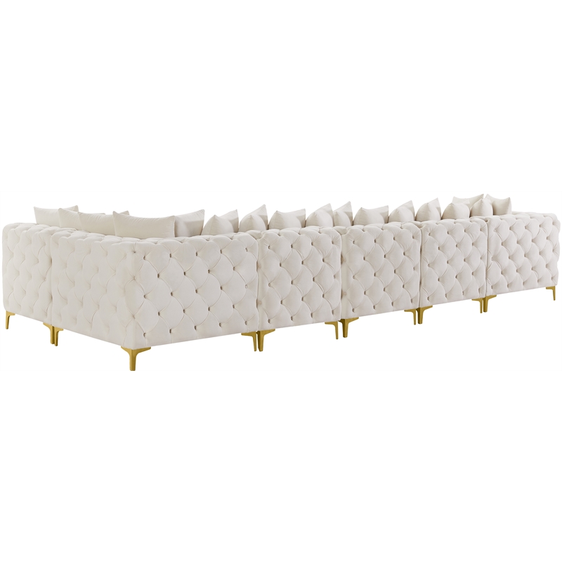 Meridian Furniture Tremblay Cream Velvet Modular Sectional