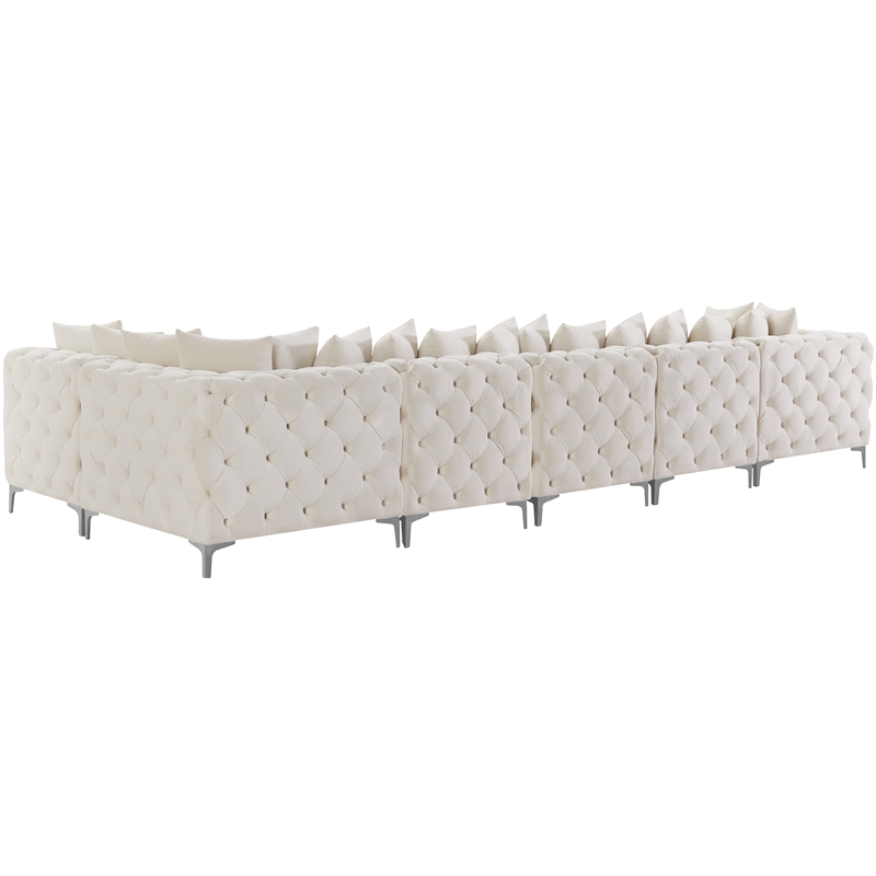 Meridian Furniture Tremblay Cream Velvet Modular Sectional