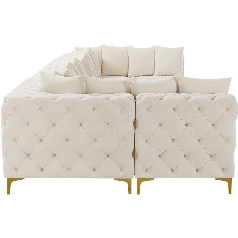 Meridian Furniture Tremblay Cream Velvet Modular Sectional