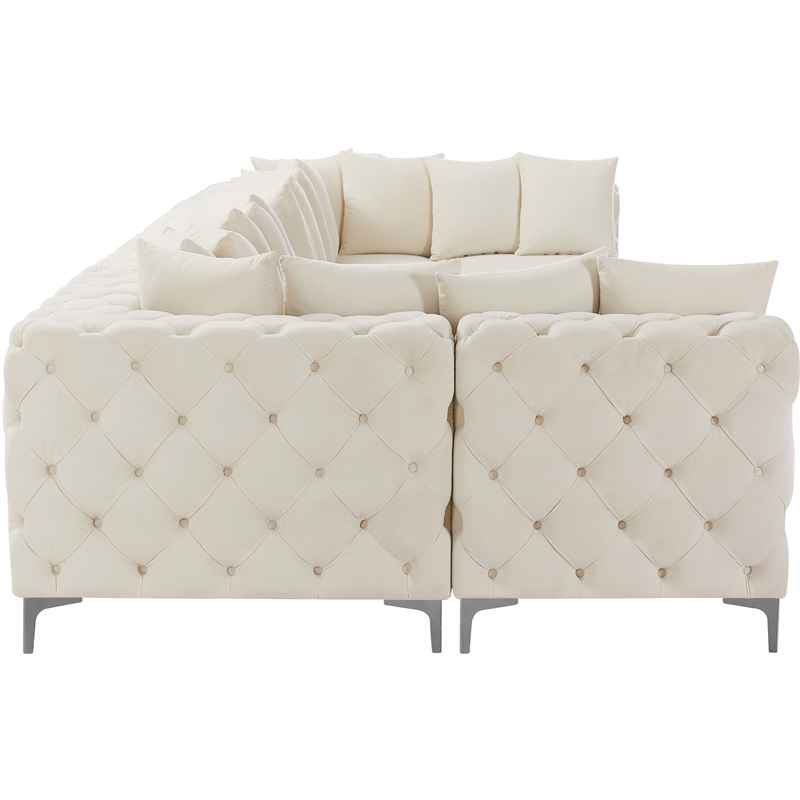 Meridian Furniture Tremblay Cream Velvet Modular Sectional