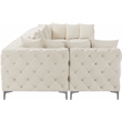 Meridian Furniture Tremblay Cream Velvet Modular Sectional