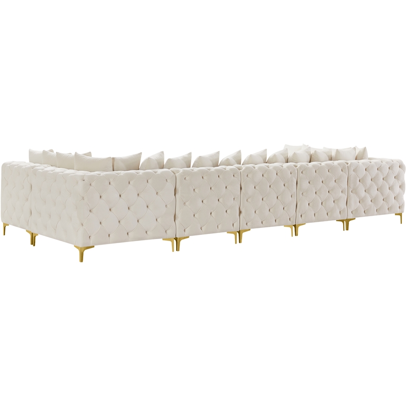 Meridian Furniture Tremblay Cream Velvet Modular Sectional