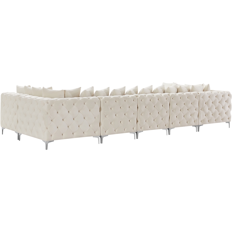 Meridian Furniture Tremblay Cream Velvet Modular Sectional