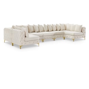Meridian Furniture Tremblay Cream Velvet Modular Sectional