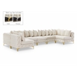Meridian Furniture Tremblay Cream Velvet Modular Sectional